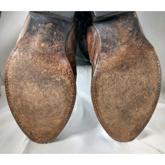 JB Dillon Cowboy Boots Size 9 EE Distressed Goat Leather Round Toe JBM3205 main image 7